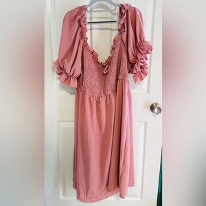 Dusty Rose SHEIN summery dress / tunic top / off the shoulder or not!
